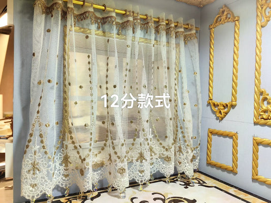 Rideau de maison de poupée miniature à l'échelle 1:6 et 1:12, style palais, accessoires pour maison de poupée BJD