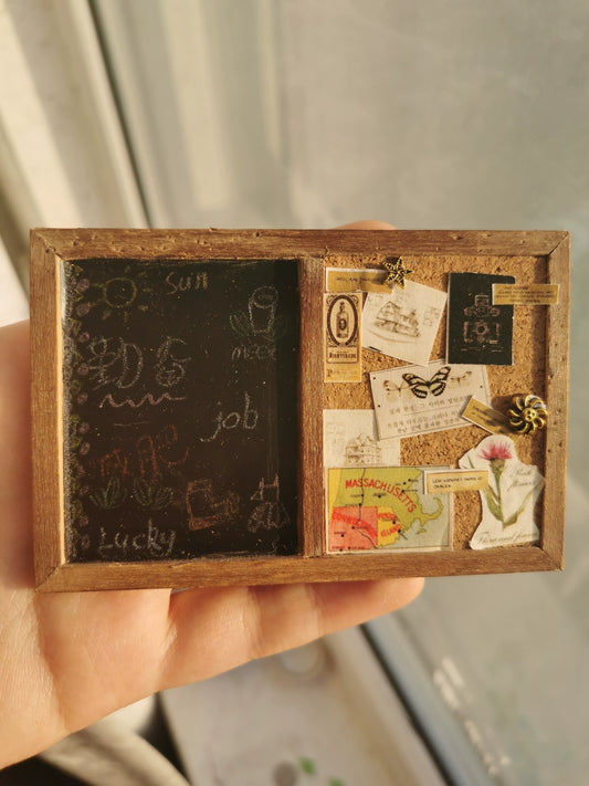 1:6 Scale Miniature Vintage Chalkboard Message Board For Blythe BJD Dollhouse
