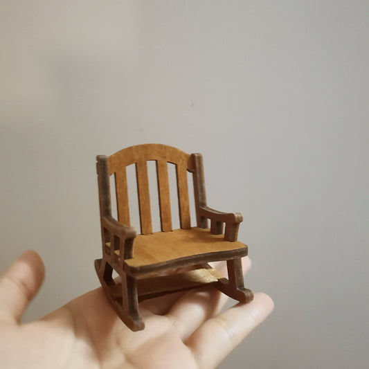 1:12 Scale Miniature Dollhouse Chair Walnut Color