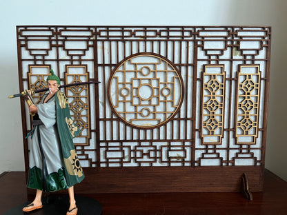 Pantalla de madera a escala 1:6, muebles para casa de muñecas en miniatura, decoración de habitación BJD