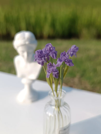 1:6 Scale Miniature Iris Clay Flowers BJD Blythe Dollhouse Decor Accessories