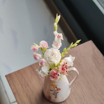 1:12 Scale Miniature Clay Flower Bouquet For Dollhouse Decor