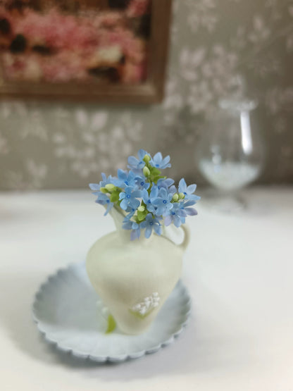 1:6 Scale Blue Star Flower Clay Miniature Floral BJD Dollhouse Decor Blythe Accessory