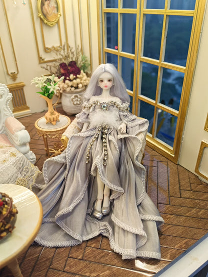 Sofá individual en miniatura a escala 1:12, muebles para casa de muñecas, sala de estar de lujo