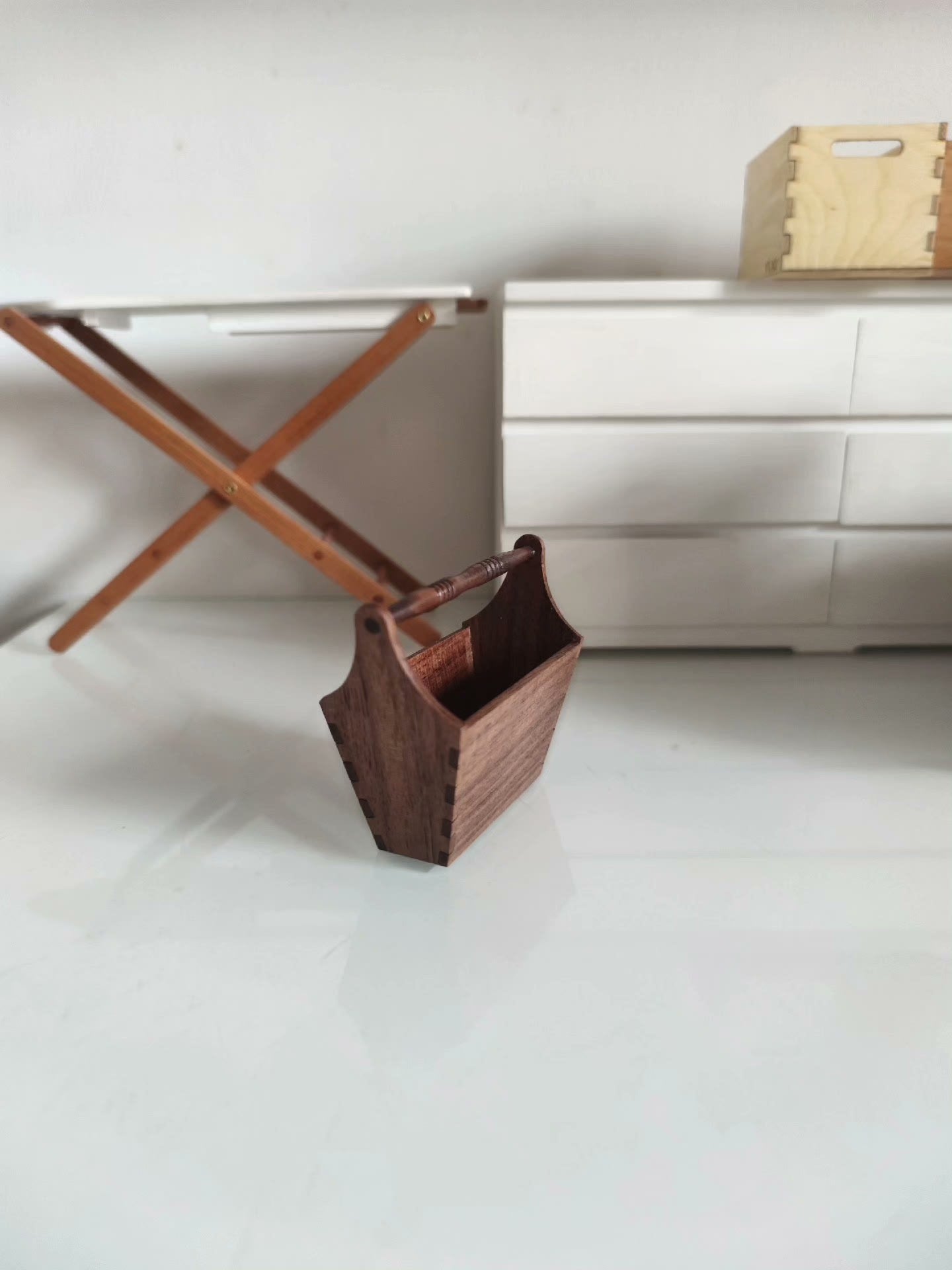 1:6 Scale Vintage Storage Basket Miniature Dollhouse Furniture For Blythe BJD