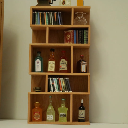 Estantería de madera a escala 1:12, muebles para casa de muñecas en miniatura