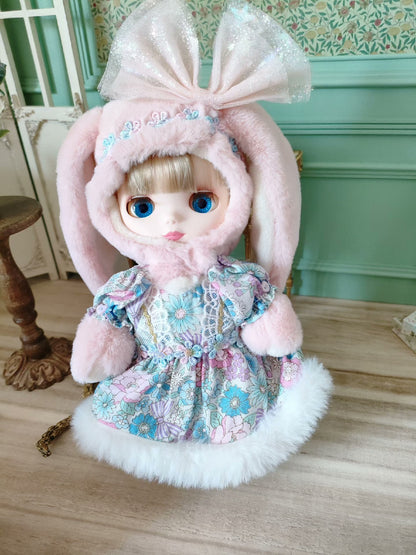 1:6 Scale Miniature Plush Doll Blythe Forest Carnival Anne Pink