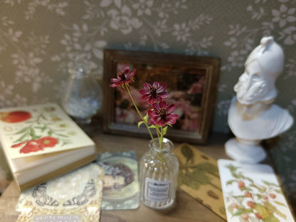 1:6 Scale Miniature Chocolate Cosmos Clay Flowers BJD Blythe Dollhouse Decor