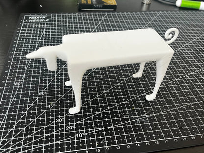 Tabouret miniature pour chien à l'échelle 1:6, transformable en table, modèle blanc, meubles pour maison de poupée