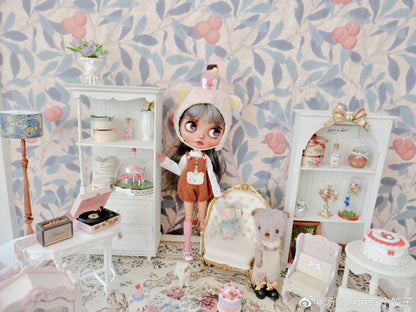 Mueble de madera en miniatura para casa de muñecas BJD Blythe a escala 1:6