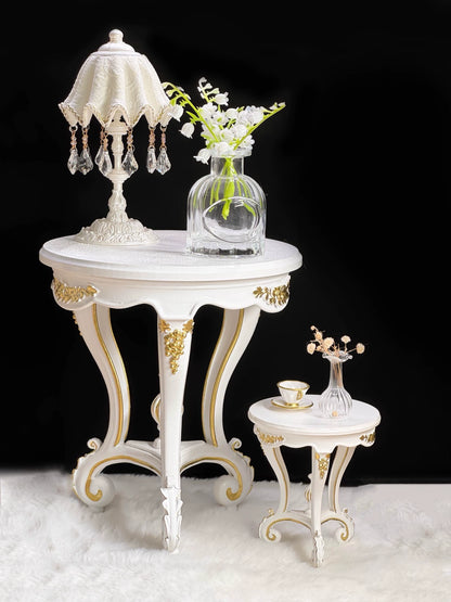 Mesa auxiliar redonda a escala 1:6, mesa de centro cuadrada, soporte alto para plantas, lámpara de pie, muebles para casa de muñecas en miniatura