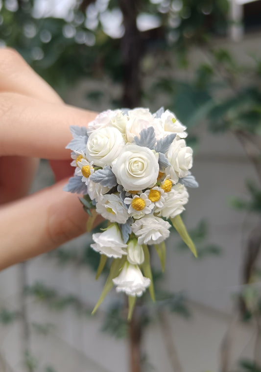 1:6 Scale Miniature Clay Flower Bouquet For Dollhouse BJD Blythe Display