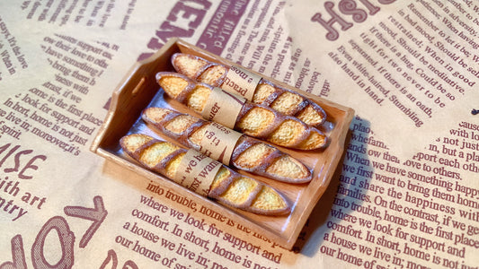 1:12 Scale Miniature Bread Set French Baguette Brioche Cream Bread Soft Clay Miniature Food Dollhouse Accessory