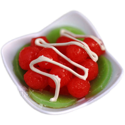 Accesorios para casa de muñecas BJD a escala 1:6, Blythe, té de la tarde, ensalada en miniatura, accesorios para escena, modelo de juego de comida en miniatura, candelabro, silla