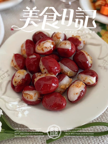 1:12 Scale Miniature Red Date Glutinous Rice Ball Dollhouse Food