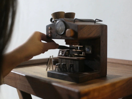 1:12 Scale Wooden Coffee Machine Miniature Dollhouse Furniture For Cafe Scene