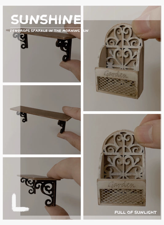 1:6 Scale Wooden Cabinet Wall Shelf Kitchen Storage Miniature Dollhouse Furniture For Blythe Doll