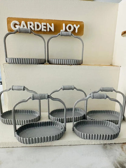 Cesta de postre de hierro en miniatura a escala 1:12, modelo de metal blanco, accesorio para casa de muñecas en miniatura