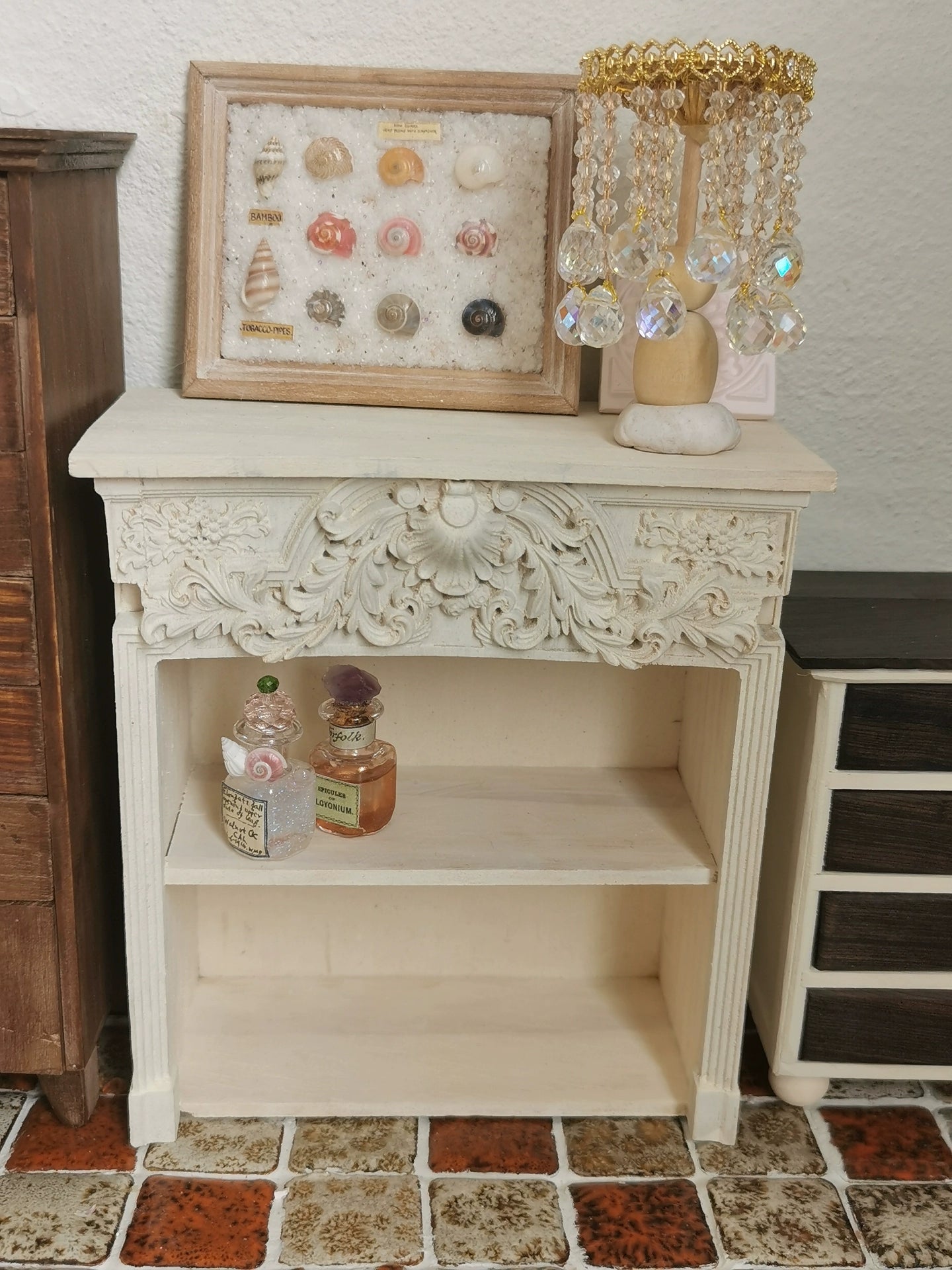 1:6 Scale Vintage Wooden Fireplace Miniature Dollhouse Furniture For Blythe BJD Photography Props