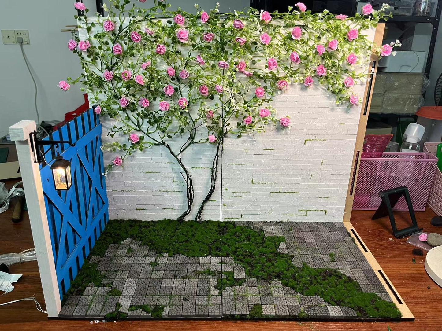 1:6 Scale Miniature Dollhouse Brick Wall Background Photography Scene