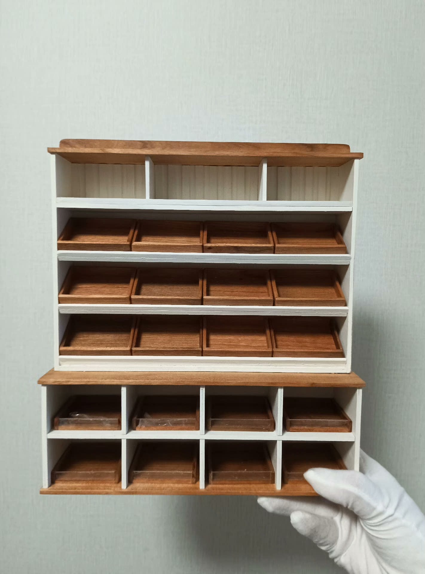 Mueble de pan de madera en miniatura a escala 1:12, mueble vintage para casa de muñecas, accesorio de cocina