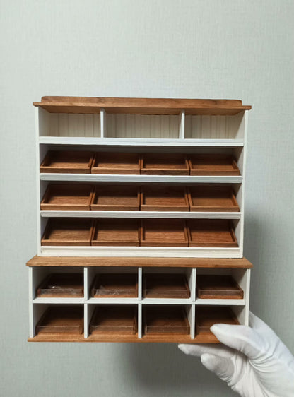 Mueble de pan de madera en miniatura a escala 1:12, mueble vintage para casa de muñecas, accesorio de cocina