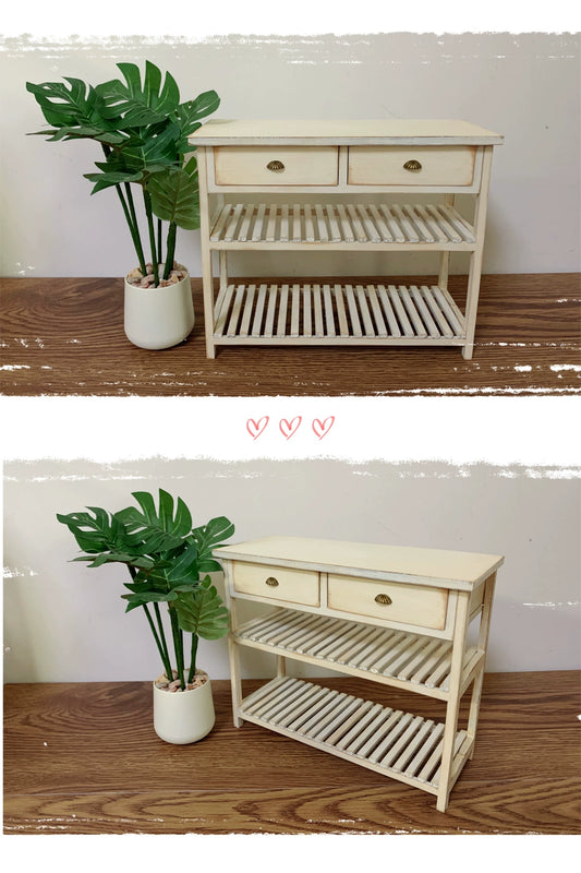 1:6 Scale Blythe Doll Wooden Cabinet Miniature Furniture Vintage Nordic Retro Style Dollhouse Kitchen Counter