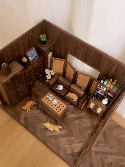 Suelo de madera a escala 1:6 para casa de muñecas miniatura Blythe BJD OB11