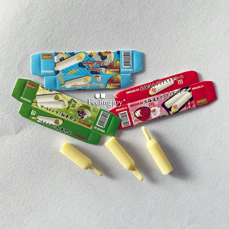 Accesorios para casa de muñecas en miniatura a escala 1:12, juego de helados con caja