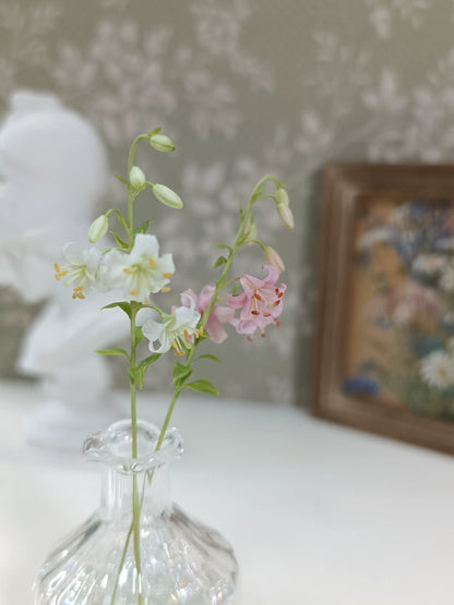 1:6 Scale Miniature Clay Lily Flower BJD Doll Accessory Blythe Doll Display