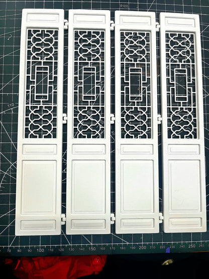 Paravent chinois miniature pour maison de poupée, modèle blanc imprimé en 3D, échelle 1:6