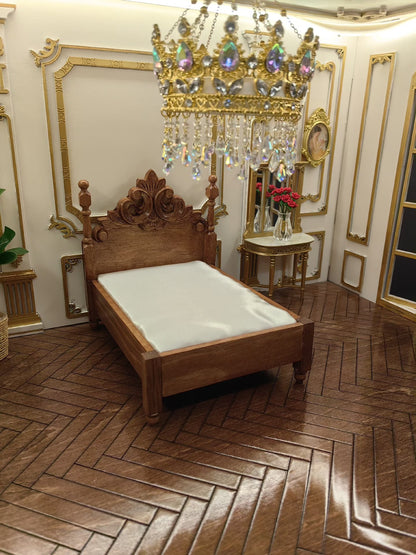 Cama para muñecas a escala 1:12, muebles en miniatura, accesorios para casa de muñecas BJD, escena de exhibición de figuras de acción