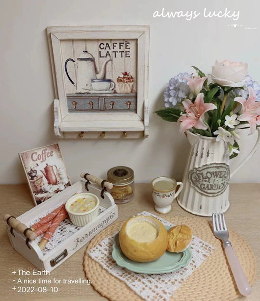 1:12 Scale Miniature Wooden Picture Frame Shelf Dollhouse Furniture Vintage Retro Handmade Display Cabinet