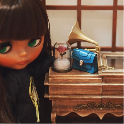 1:6 Scale Wooden Display Cabinet Miniature Dollhouse Furniture For BJD Blythe Dolls