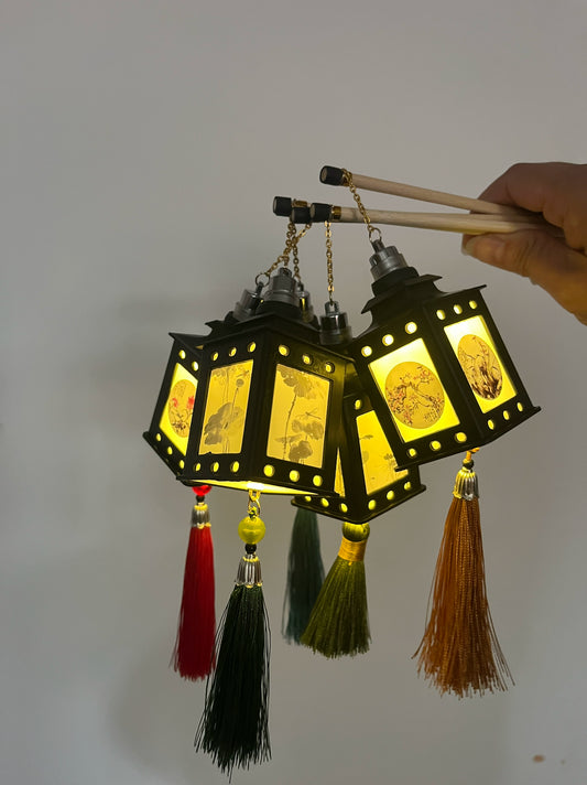 Lanterne miniature de style chinois pour maison de poupée - Accessoire BJD à l'échelle 1:12 et 1:6