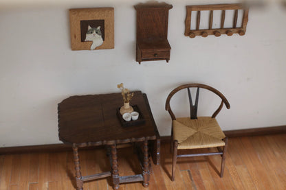 1:6 Scale Miniature Wishbone Chair Dollhouse Furniture