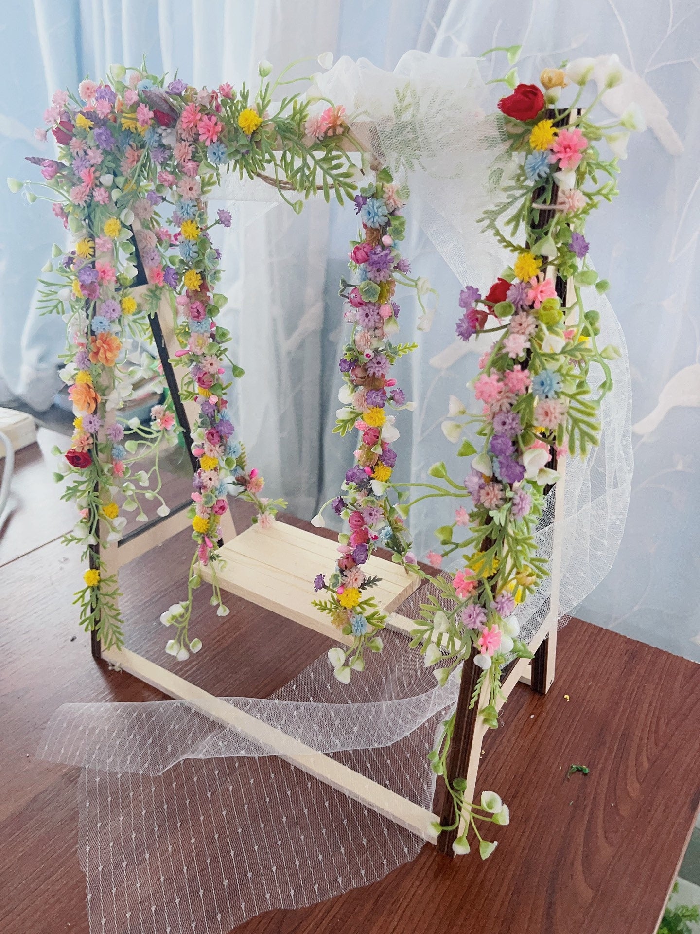1:6 Scale Miniature Swing Set For Dollhouse Play Room