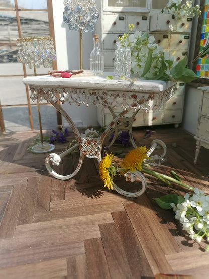 1:6 Scale Vintage Iron Garden Table Miniature Dollhouse Furniture For Blythe And BJD Dolls