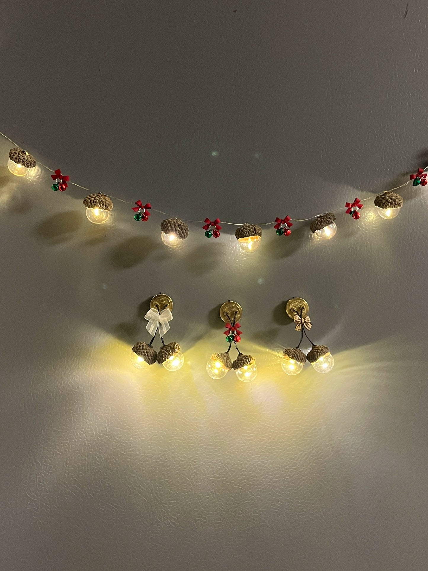 Luces navideñas para casa de muñecas en miniatura a escala 1:12 - Decoraciones y adornos para escenas BJD Blythe OB11