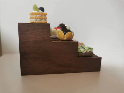 Estante de exhibición de madera a escala 1:12, muebles de casa de muñecas en miniatura para sala de estar
