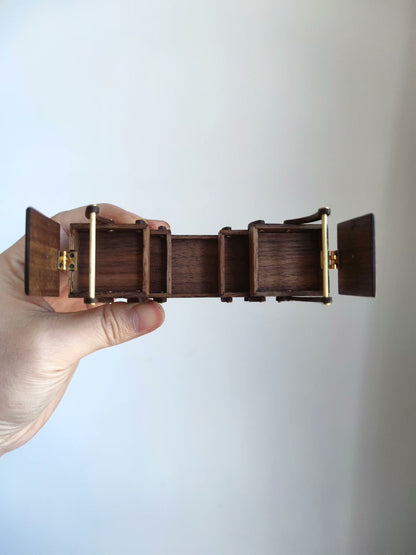 Caja de costura en miniatura a escala 1:12 con asas dobles, muebles para casa de muñecas