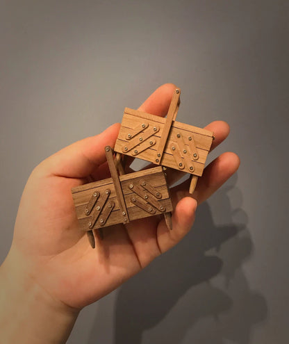 Caja de herramientas vintage a escala 1:6, muebles para casa de muñecas en miniatura para OB11 Blythe