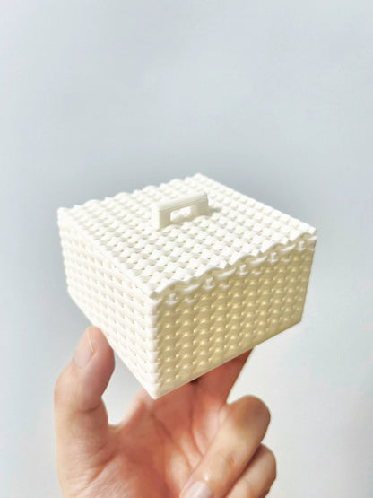Cesta de picnic tejida en miniatura a escala 1:6, accesorio para casa de muñecas BJD