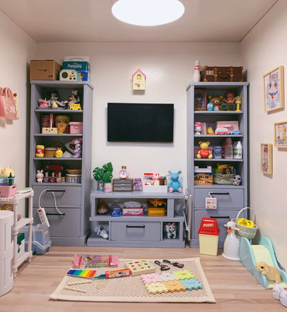 1:6 Scale Wooden Cabinet Miniature Dollhouse Furniture For Living Room TV Stand Storage Shelf