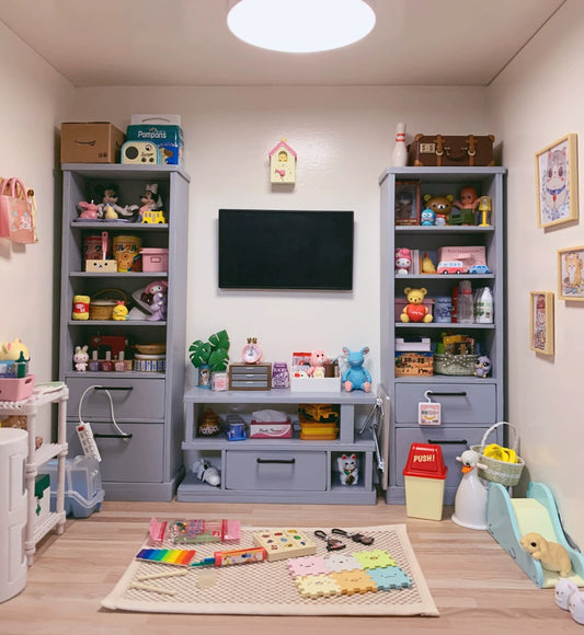 1:6 Scale Wooden Cabinet Miniature Dollhouse Furniture For Living Room TV Stand Storage Shelf