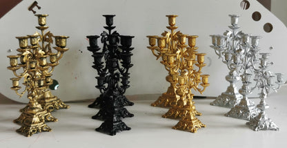 1:6 Scale Miniature Gold Five-Head Candle Holder For BJD Dollhouse Accessories