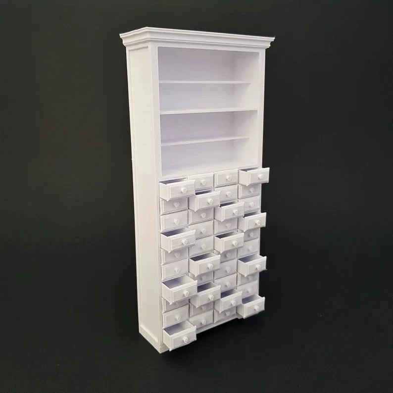 Armoire d'apothicaire miniature à l'échelle 1:12, meubles de maison de poupée miniatures