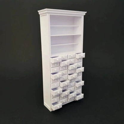 Armoire d'apothicaire miniature à l'échelle 1:12, meubles de maison de poupée miniatures