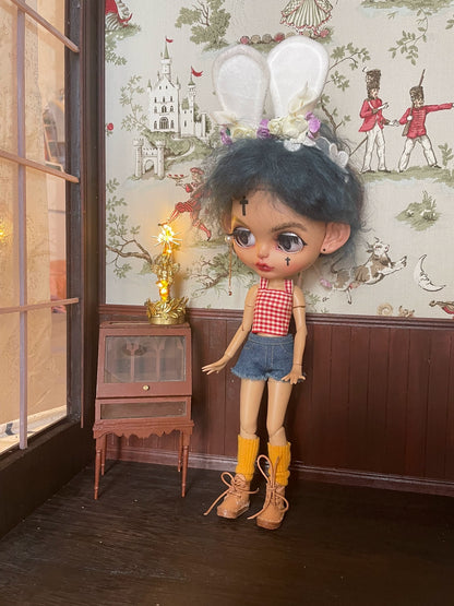 1:6 Scale Miniature European Angel Table Lamp For Blythe Dollhouse Accessories