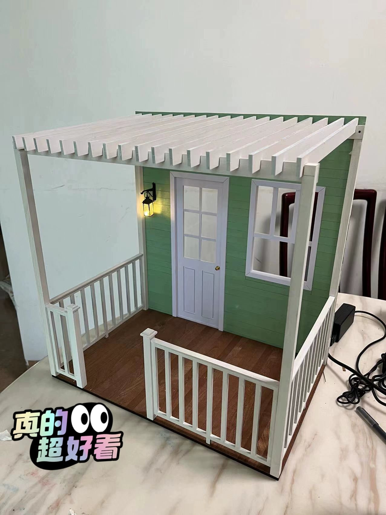 1:6 Scale Miniature Dollhouse Entrance Hall Display Scene With Wooden Cabinet For Photography